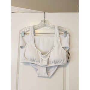 J Crew Hallie Scrunchie Bikini XL White